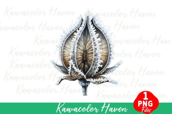 Download Frozen Seed Head Watercolor Illustration - Premium Resources