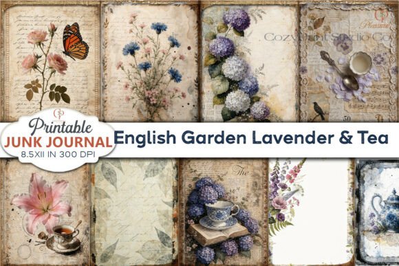 Download English Garden Lavender &amp; Tea Junk Journ - English Collection