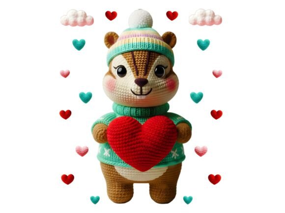 Download Faux Yarn Crochet Squirrel Valentine PNG - Premium Resources